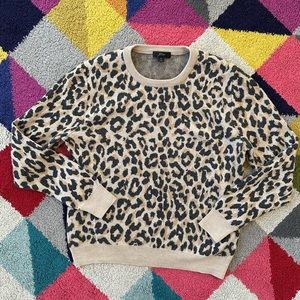 J. Crew leopard print sweater • 100% Merino wool
